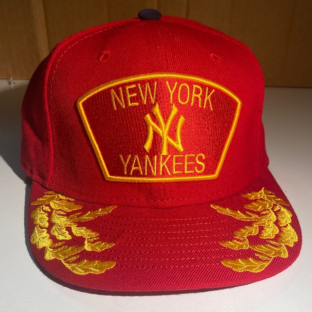 MLB New York Yankees Red and Gold Hat